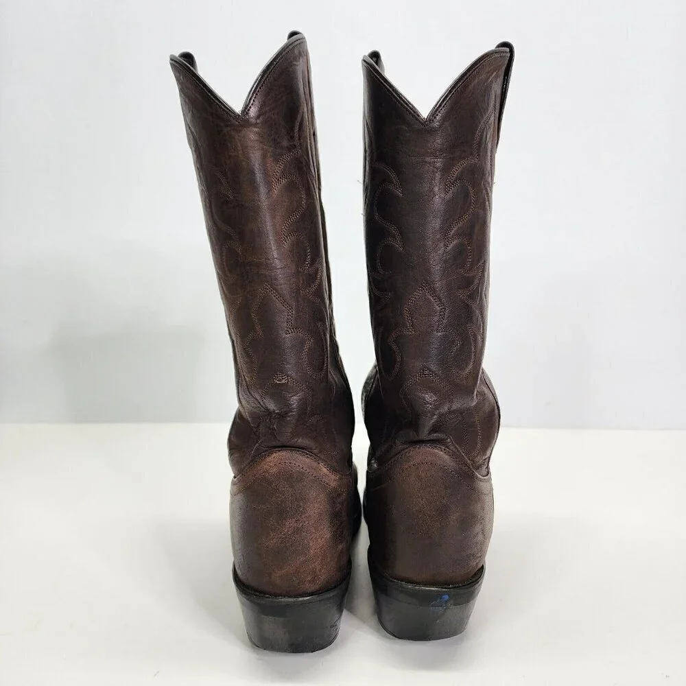 Old West Men's TBM3051 Brown Leather‎ Mid-Calf Western Boots - Size 9.5 D